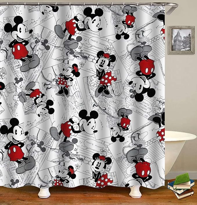 4Pcs Shower Curtain Set with Non-Slip Rugs, Toilet Lid Cover and Bath Mat, Waterproof Polyester Fabric Bathroom Curtain with 12 Hooks, 72 x 72inch1