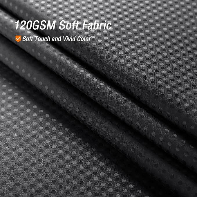Gibelle Long Shower Curtain 72 x 78, Tall Black Ombre Shower Curtain for Bathroom, Waffle Weave Fabric Shower Curtain Set with Hooks, Water Repellent, Machine Washable