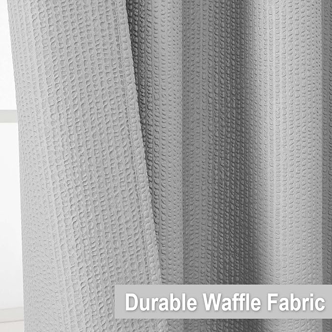OVZME Berry Cute Shower Curtain, Embossed Textured Fabric Shower Curtain for Bathroom - Soft Cloth & Hotel Spa Luxury, Water Repellent, Machine Washable Shower Curtain, 72X72, Light Grey