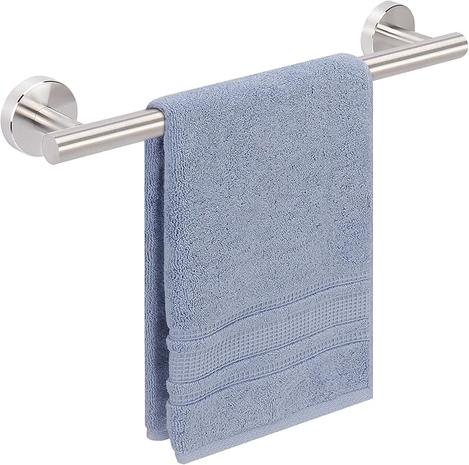 Livabber Bath Towel Bar, 304 Stainless Steel Towel Rack, Heavy Duty Towel Holder Wall Mounted for Bathroom/Kitchen, Usable Hanging Length-9.3 Inch, Total Length-12 Inch (Brushed Nickel)