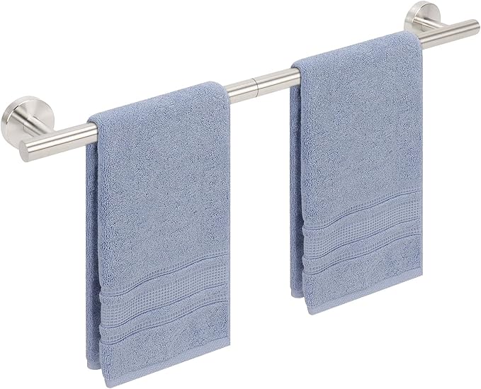 Livabber Bath Towel Bar, 304 Stainless Steel Towel Rack, Heavy Duty Towel Holder Wall Mounted for Bathroom/Kitchen, Usable Hanging Length-20.9 Inch, Total Length-23.7 Inch (Brushed Nickel)