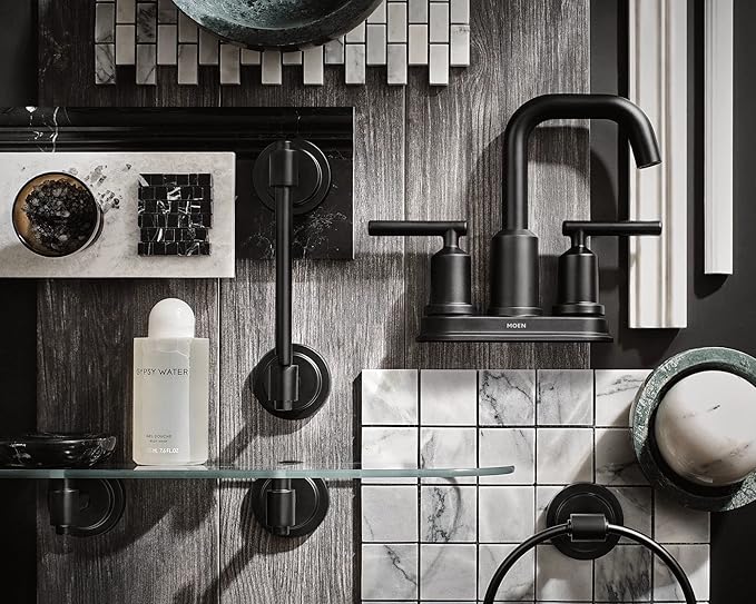 Moen DN0790BL Iso Vanity Glass Shelf, Matte Black