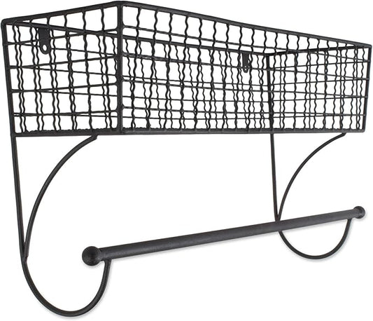 DII Rustic Farmhouse Bathroom Décor, Metal Storage, Large Towel Bar, Black