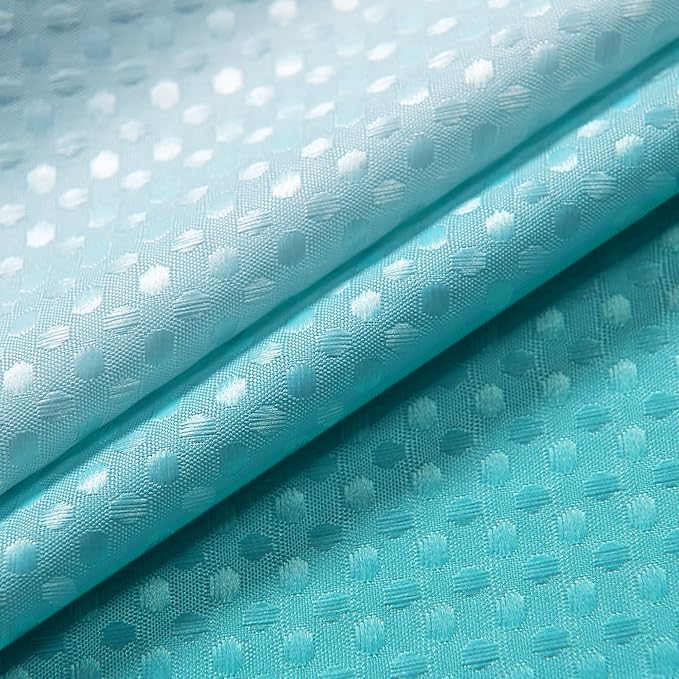 Mrs.Naturall Teal Shower Curtains for Bathroom,Bath Small Stall Shower Curtain Liner with Hooks Sets,36 x 72In,Aqua Turquoise