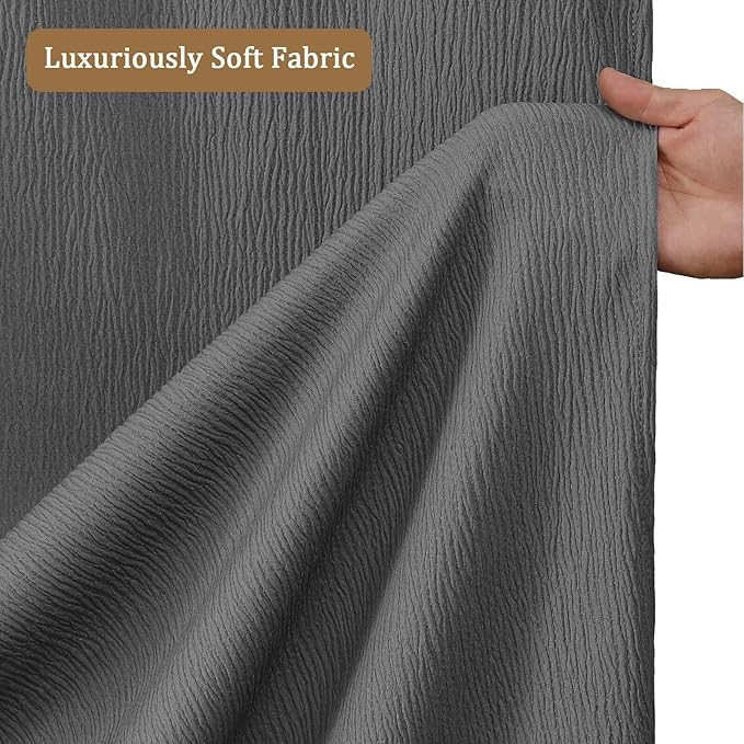 Aiyufeng 3D Textured Grey Shower Curtain for Bathroom, Fabric Shower Curtain Soft Cloth & Hotel Spa Quality, Luxury Boho Bathroom Curtains, Machine Washable, Grey, 72x72 Inches