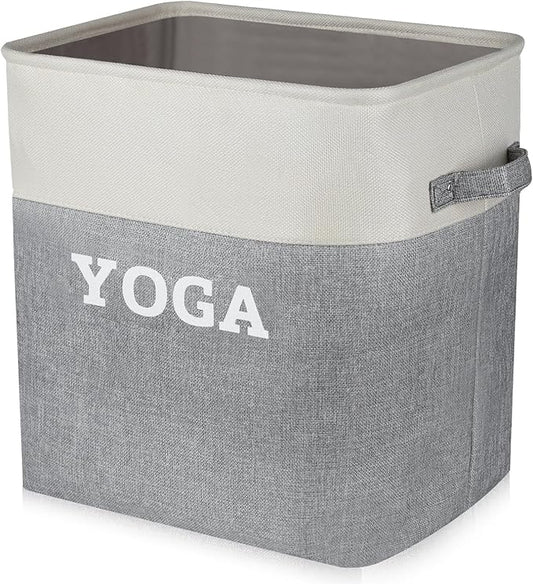 Lukeline Yoga Mat Holder Storage Basket, Home Gym Storage Organizer Yoga Exercise Equipment Storage, Yoga Basket Foam Roller Workout Equipment Storage for Home Exercise and Fitness Gear