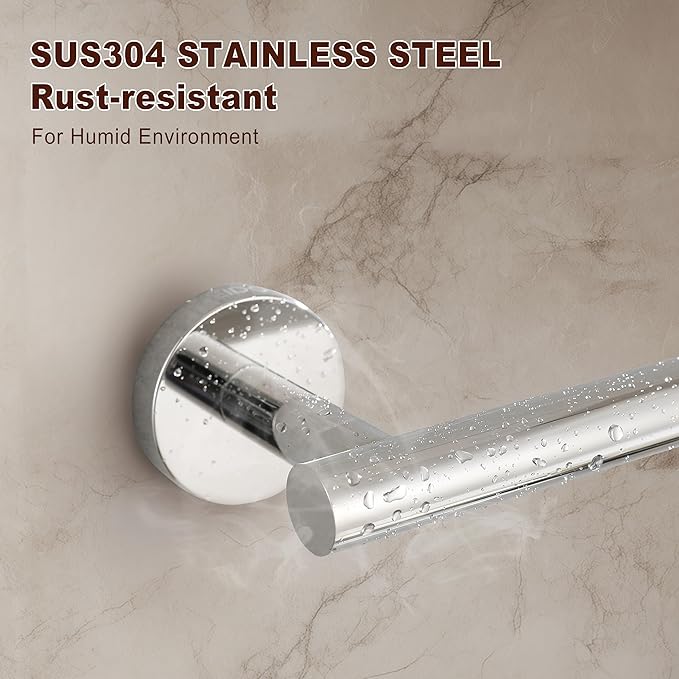SEIDO Towel Holder Chrome with 9.6" Usable Length, 304 Stainless Steel Hand Towel Bar for Bathroom & Kitchen, 12 Inch Towel Racks for Bathroom, Polished Chrome