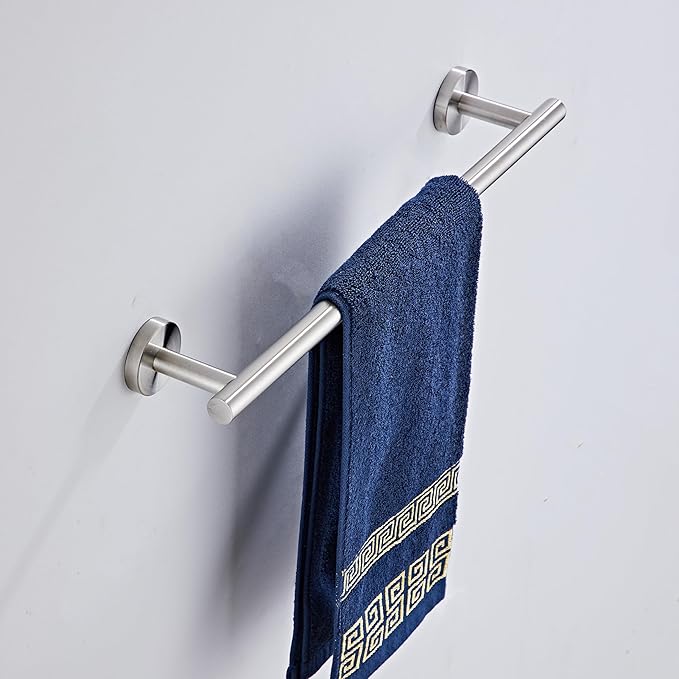 Bath Towel Bar, 18 Inch 304 Stainless Steel Thicken Towel Holder for Bathroom Wall, Towel Holder Brushed Nickel Finished Wall Mount(Total Length 20-Inch)