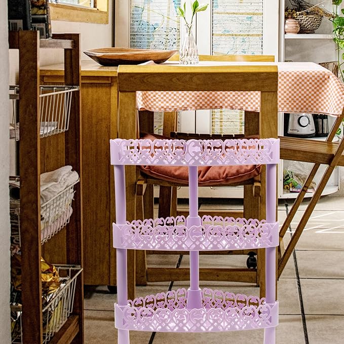 SOLUSTRE Plastic Storage Shelves Bathroom Shelf Corner Organizer Desk Stand Rack Basket for Home Kitchen Bathroom