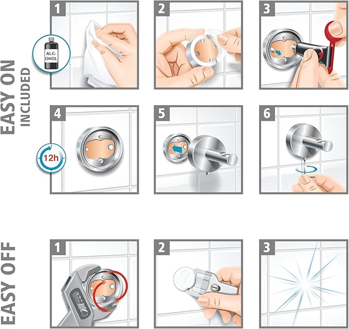 tesa LUUP Glass Bathroom Shelf - No Drill Shelf Made of Satined Glass and Chrome-Plated Metal - Stainless - Waterproof - Includes Removable Adhesive Solution