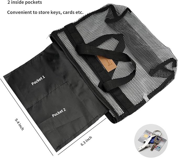 TOPASION Mesh Shower Caddy Bag Portable Hanging Toiletry and Bath Organizer with Zipper for Travel, Gym, Camping, College Dorms, Beach