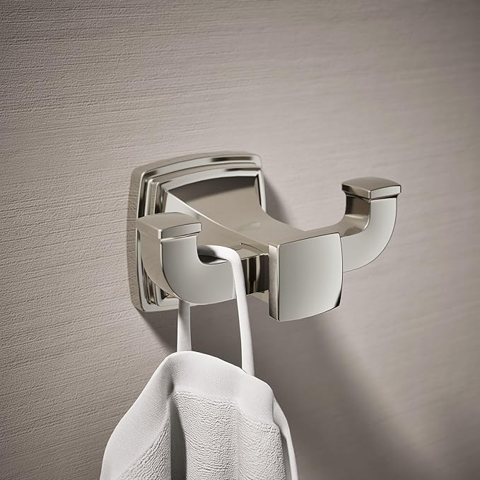 Kohler 27411-SN Riff® Double Robe Hook, Vibrant Polished Nickel