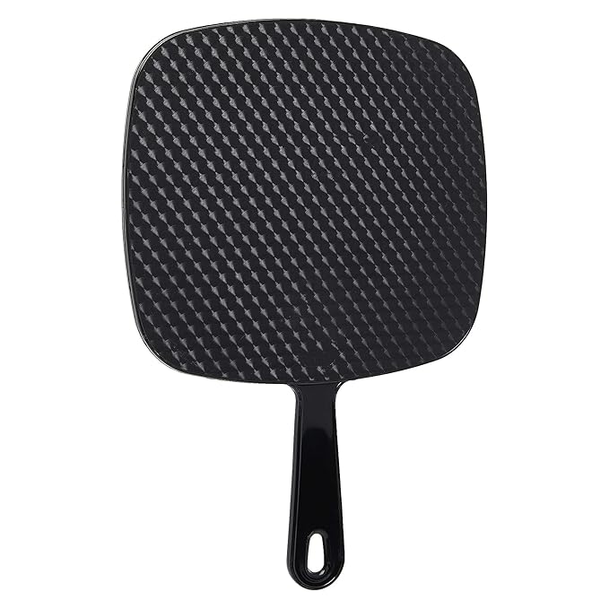 Diane Professional Quality Hand Held Mirror with Handle, Single Sided Vanity Makeup Mirror for Women, Men, Salon, Barber, Shaving, and Travel, Large 9" x 12.75" in Black