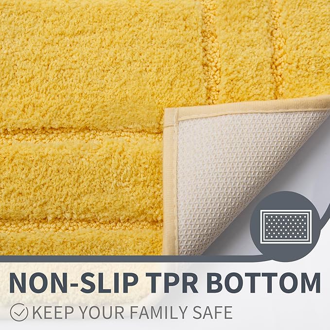 GRANNY SAYS Bathroom Rug Mat,36" x 24" Bath Mats for Bath Non-Slip, Super Soft and Water Absorbent, Microfiber Bath Rugs, Machine Wash Dry, Large Bath Rugs for Bathroom Floor, Yellow