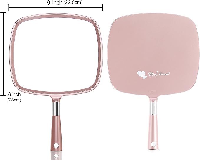 Miss Sweet Handheld Mirror Makeup Mirror (Rose Gold)