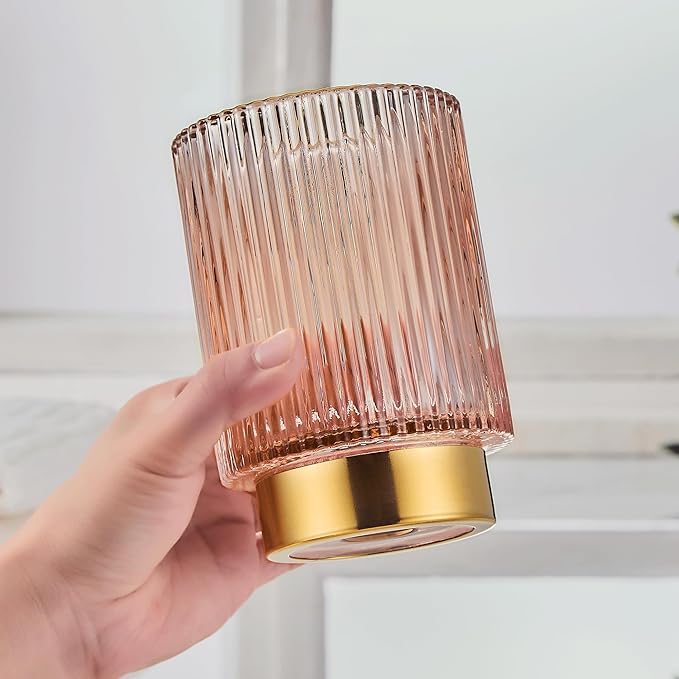 Makeup Brush Holder Organizer,Toothbrush Holders,Desk Pen Pencil Holder,Multifunctional Vintage Glass Brush Cup(A3-21-US)