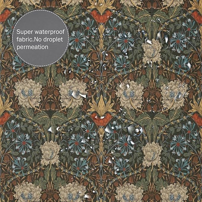 Retro Flower Shower Curtains William Morris Vintage Country Boho Flower Art Print Shower Curtains 72""×72"" Inch, Style-1