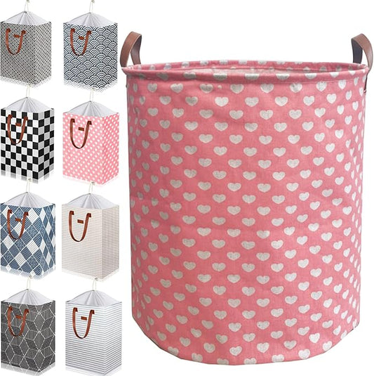 Waterproof Laundry Hamper Collapsible Laundry Basket Leather Handle Laundry Bag Large Clothes Storage Toy Organization for Bathroom Bedroom Laundryroom College Dorms (97-Satisfied laundry hampers)