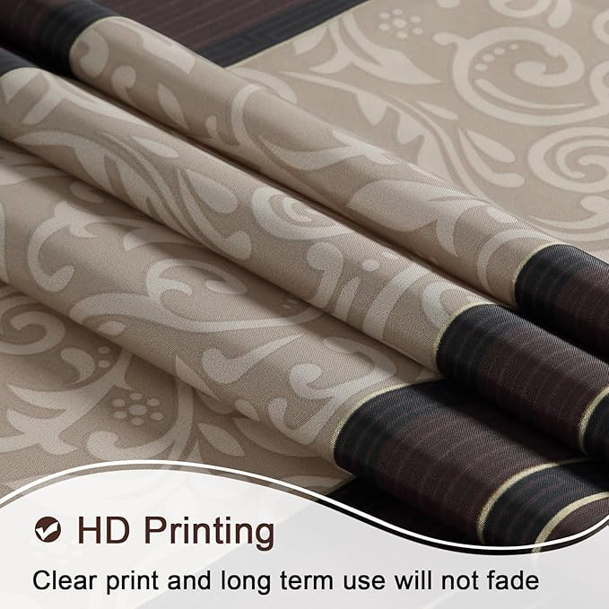 Fabric Shower Curtain, Brown Black Tan Stripe Shower Curtains for Bathroom, Waterproof Bathroom Curtains, 62" W x 72" H