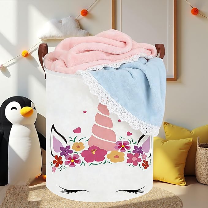 NTAOHAMPER Laundry Hamper,Laundry Basket,Baby Nursery Hamper,Waterproof Storage Bin,Clothes Organizer Basket,Room Decor(Unicon)