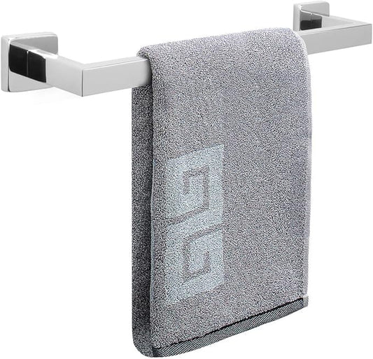 NearMoon Towel Bar, Bath Accessories Premium Thicken Stainless Steel Square Shower Towel Rack for Bathroom, Towel Holder Wall Mounted (1 Pack, Chrome Finish, 16 Inch)