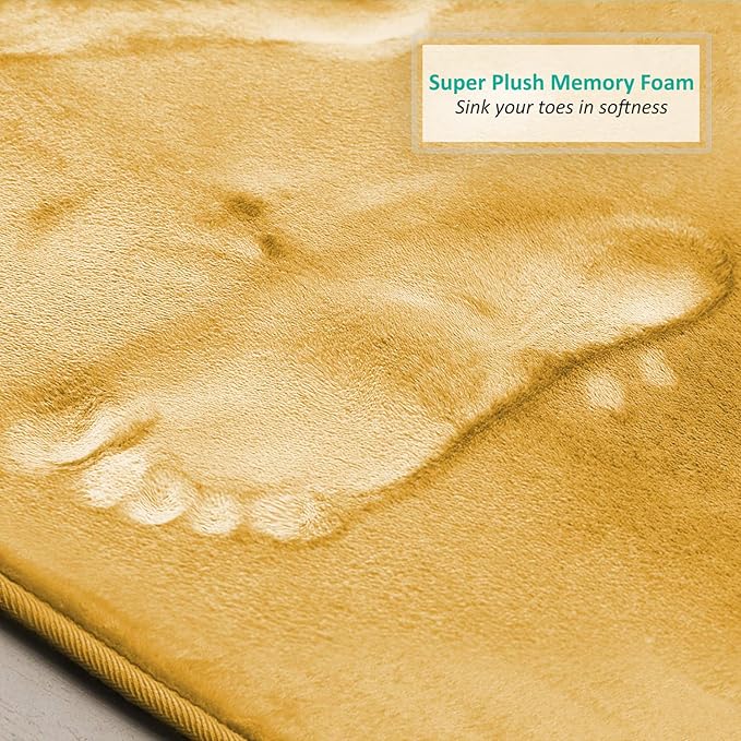 Clara Clark Bathroom Rugs, Velvet Memory Foam Bath Mat, Non-Slip Bath Rugs, Machine Wash, Dries Quickly, Ultra Soft Plush Bath Mats for Bathroom,