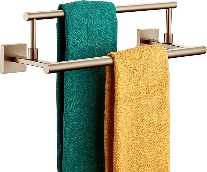 KOKOSIRI Hand Towel Bar 16-Inch Towel Holder Bathroom Rack for Bath Cabinet Towel Rails Champagne Bronze Stainless Steel B5009CPG-L16