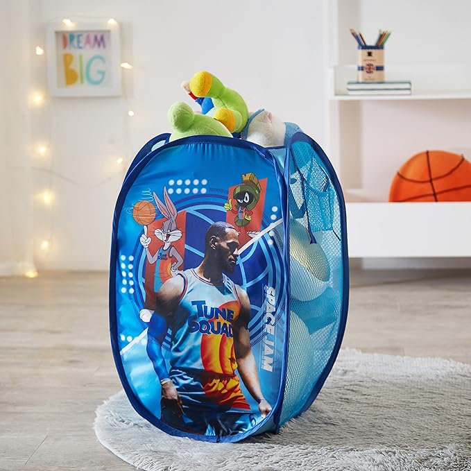 SPACE JAM: A New Legacy Pop Up Laundry Storage Hamper with Handles, 21"H x 13"L x 13"W
