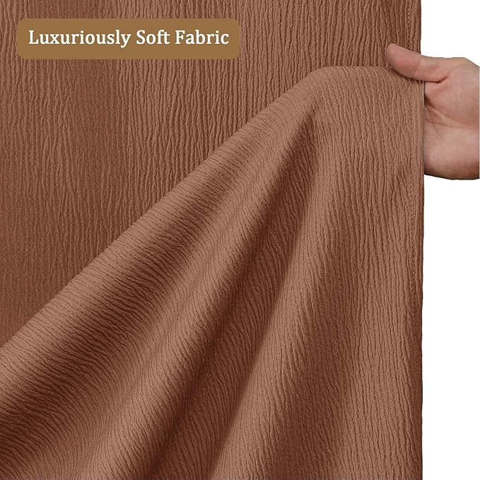 Aiyufeng 3D Textured Terracotta Shower Curtain for Bathroom, Fabric Shower Curtain Soft Cloth & Hotel Spa Quality, Luxury Boho Bathroom Curtains, Machine Washable, Terracotta, 72x72 Inches