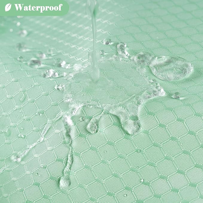 UFRIDAY Waffle Weave Fabric Shower Curtain with Mesh Window, Heavy Duty Decorative Bathroom Curtain with White Pique Pattern, Spa-Like Hotel Luxury, Water-Repellent,72 x 72 Inches