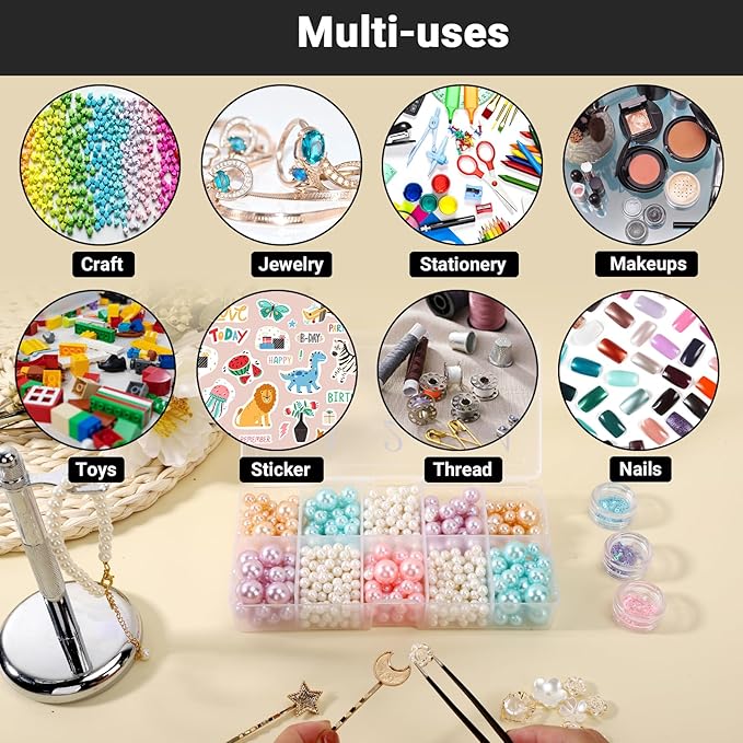 Press On Nail Storage Box, 3PCS 10-Grid Acrylic Nail Tip Organizer Box, 10 Spaces Empty Clear Plastic Numeral Vitamins Pill Box, Nail Case Container for Crystal Jewelry Nail Art Accessories