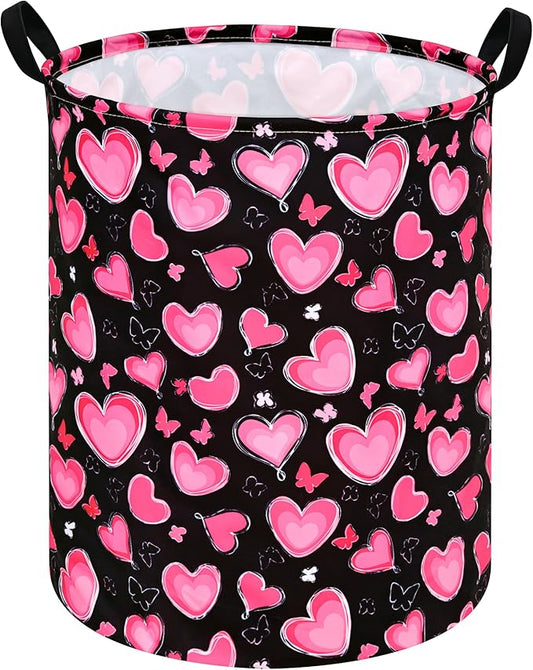 Girls Storage Basket Kids Hamper Storage Bins Organizer Toy Box Large Canvas Waterproof Laundry Basket for Home/Dorm/Kitchen/Pet/Office/Closet/Shelf/Gift Baskets