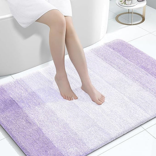 OLANLY Bathroom Rugs Mat 44x32, Extra Soft Absorbent Microfiber Bath Rug, Rubber Backing, Quick Dry, Machine Washable Bath Mats for Bathroom Floor, Tub and Shower, Home Decor Accessories, Light Purple
