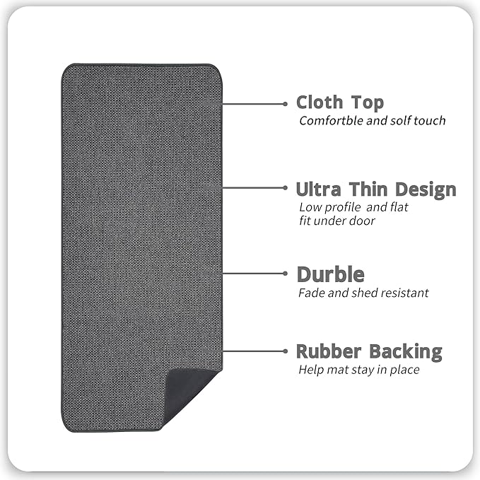 Bath Mat,Ultra Thin Bathroom Runner Rugs,Large Bath Mats for Bathroom,Quick Dry,Non-Slip,Machine Washable,Low Pile,Bath Rug,Shower Outside,Sink,Home Decor Accessories.Dark Grey,3'x6'(36x72inch)