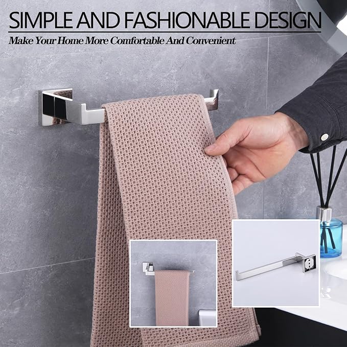 GERZWY Polished Stainless Steel Towel Ring Bathroom Hand Towel Holder for Bath Kitchen Garage Heavy Duty Wall Mounted FG1606-JG