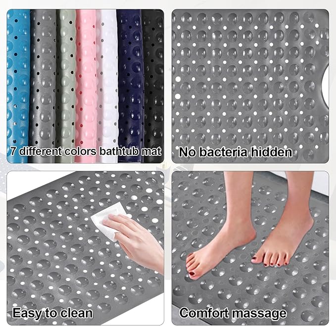 XLHOMO 26PC Bathroom Accessories Set - Gorgeous Grey Bathroom Set, Bathroom Accessory Set, Shower Curtain Set with Bathtub Mats for Shower Tub, Trash Can & Soap Dispenser