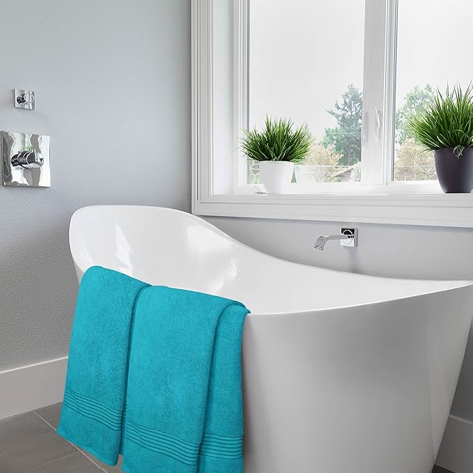 Utopia Towels Luxurious Bath Towels Set, 27 x 54 Inches 100% Ring Spun Cotton, 4 Pack Turquoise