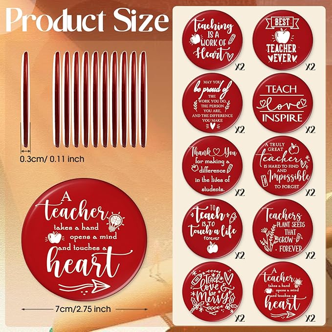 Geelin 20 Pcs Teacher Appreciation Gifts Bulk Mini Compact Makeup Mirrors Gift for Teacher Appreciation Week Graduation Team Group(Red Bottom)