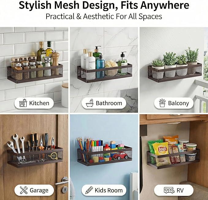 PUSDON Metal Wall Hanging Basket 2 Packs DIY Suitable for Multiple Scenes - Middle Bronze Netting