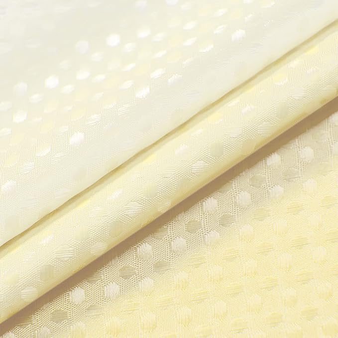 Mrs.Naturall Mellow Yellow Beige Shower Curtains for Bathroom Sets of Hooks Waterproof Waffle Textured Soft Warm Tone Winter Shower Curtain 72 Inch Length Butter Cream Pastel Pale Yellow