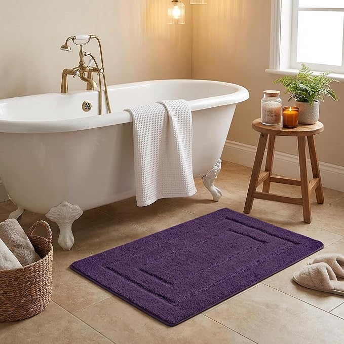 GRANNY SAYS Bathroom Rug Mat,36" x 24" Bath Mats for Bath Non-Slip, Super Soft and Water Absorbent, Microfiber Bath Rugs, Machine Wash Dry, Large Bath Rugs for Bathroom Floor, Purple