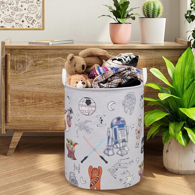 Room Nursery Decor,Baby Laundry Large Hamper Foldable With Waterproof Pe Coating,Dirty Clothes Basket Featuring The Child,Bedroom,Bathroom Set,Toy Bin,Boys and Girls Birthday Gifts (round)