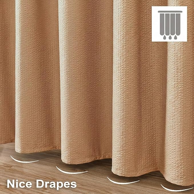 OVZME Small Stall Shower Curtain - Embossed Textured Bathroom Curtain, 36 x 72 Shower Curtain for RV Camper, Machine Washable Water Resistance, Coral