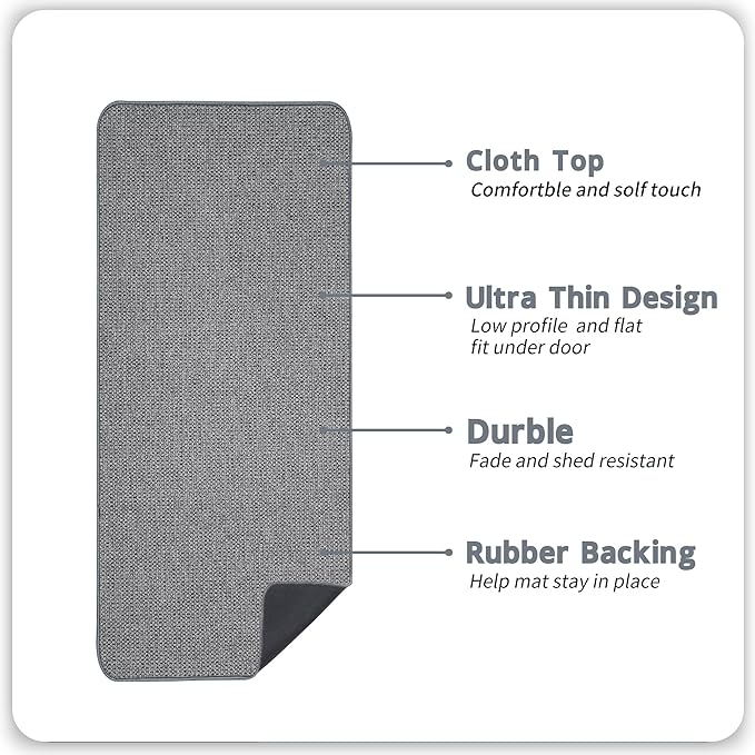 Bath Mat,Ultra Thin Bathroom Runner Rugs,Large Bath Mats for Bathroom,Quick Dry,Non-Slip,Machine Washable,Low Pile,Bath Rug,Shower Outside,Sink,Home Decor Accessories.Grey,3'x6'(36x72inch)