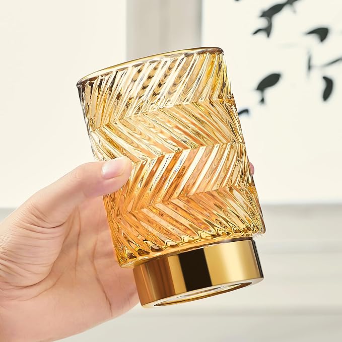 Makeup Brush Holder Organizer,Toothbrush Holders,Desk Pen Pencil Holder,Multifunctional Vintage Glass Brush Cup???A40-2-US???