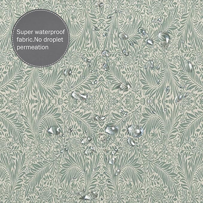 Vintage Botanical Shower Curtain William Morris Designs Green Jungle Fruit Print Shower Curtain Set Polyester Interior Waterproof Shower Curtain with 12 Hooks 72x78 Inches(183x200cm)