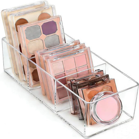 Acrylic Makeup Organizer: Drawer Organizer for Bathroom - Stackable Cosmetic Display Cases for Vanity Countertop and Makeup Storage Containers (3-Compartment)