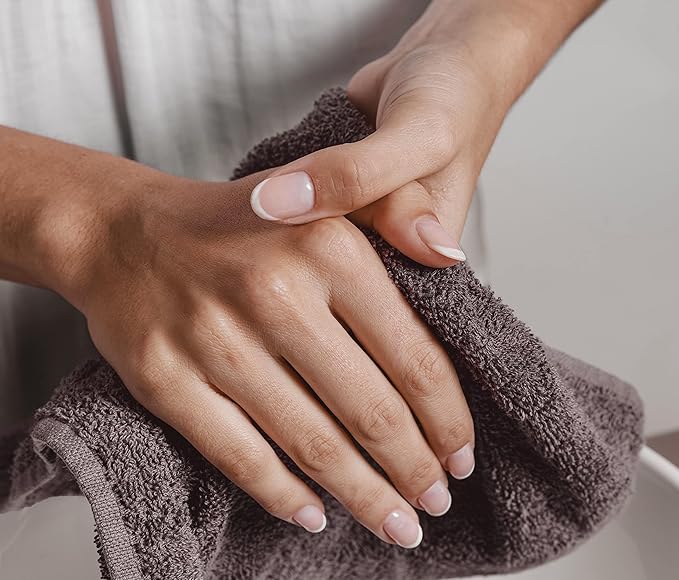 Towel and Linen Mart 100% Cotton - Wash Cloth Set - Flannel Face Cloths, Highly Absorbent and Soft Feel Fingertip Towels (Grey, Pack of 12)