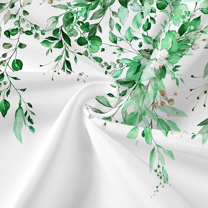 Gibelle 3 in 1 Shower Curtain Set, 72x72 Eucalyptus Bath Curtain and PEVA Liner Set with 12 Metal Hooks, Waterproof Fabric Bathroom Curtain, EmeraldGreen