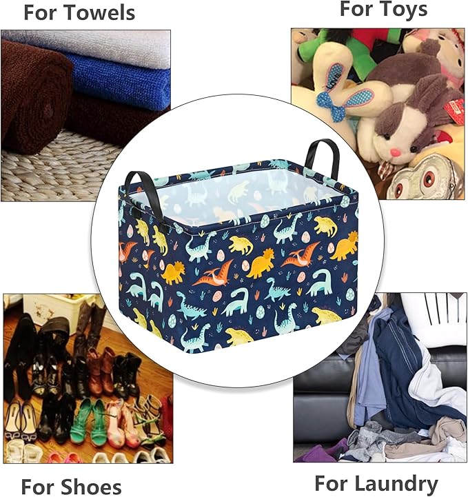 MAIZMZ Baby Storage Basket 14.9x10.2x9.8 Inch - Foldable Bunny Decor Organizer with Waterproof Lining, Kids Toy & Holiday Gift Bin